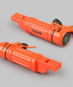 5-i-1 Nødfløyte med Kompass, Speil og Tennstål – For Camping og Tur