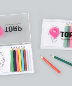8 Stk Fargeblyanter Og Skissebok i Plastboks
